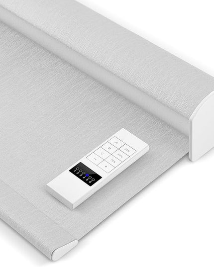 Zshine Motorized Blackout Window Blinds Customize Width (23-95 Inches) Remote Control Wireless and Rechargeable Roller Shades Blinds for Windows, Home, Office, Hotel, Club, Restaurant(82164A)