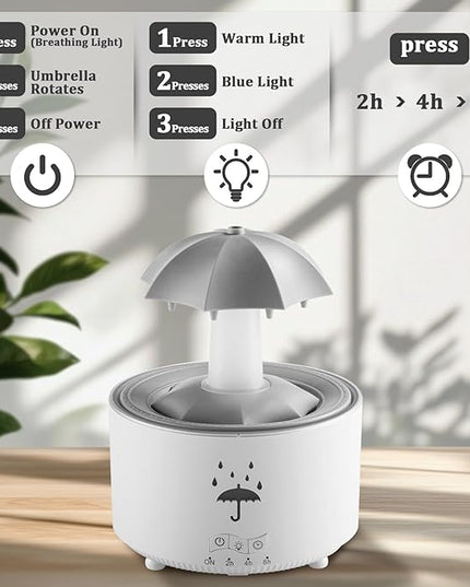 Essential Oil Diffuser for Home, Bedroom Humidifiers, Air Scent Aroma Aromatherapy Ultrasonic Humidifier Machine Timer Small Mini difusor de Aromas para casa Living Room Office Decor Gifts Raindrop