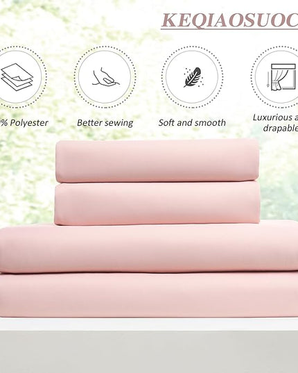 KEQIAOSUOCAI Pinch Pleated Curtains 108 Inches Long, Energy Saving Window Treatment Privacy Drapery for Living Room, Vertical Track System Elegant Hook Panels(Baby Pink, 2 Pieces, W40 x L108)