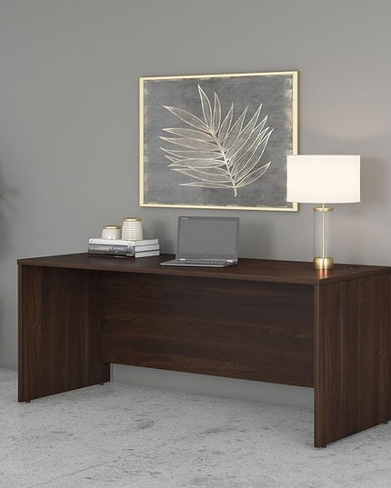 Bush Business Furniture Studio C 72W Computer Desk with Wire Management and Modesty Panel in Black Walnut, Professional Table for Home Office and Corporate Office
