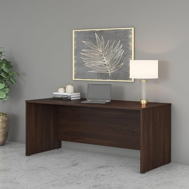 Bush Business Furniture Studio C 72W Computer Desk with Wire Management and Modesty Panel in Black Walnut, Professional Table for Home Office and Corporate Office