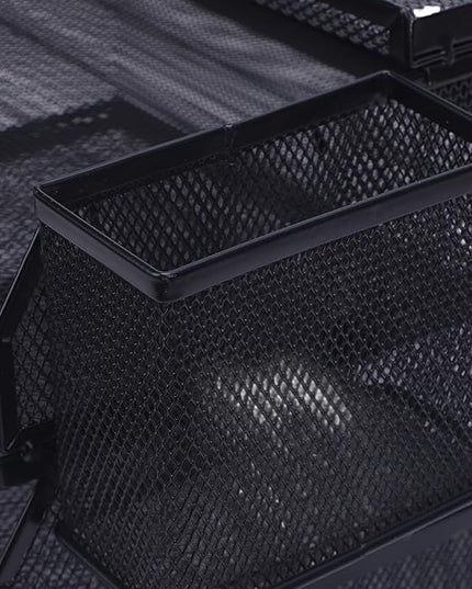 3 Tier Paper Organizer 3 Tray Letter Storage Mesh Desk A4 File Sorter with Top Box Pen Container for Home School Office Desk Organization Iron Metal Mesh Design