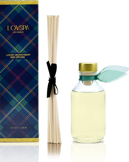 LOVSPA Reed Diffuser Set, Birchwood Pine Scented Oil Diffuser with Sticks, Home Fragrance Accessories for Bathroom Shelf Decor, Aroma Diffusers for Home or Office Desk, USA Made