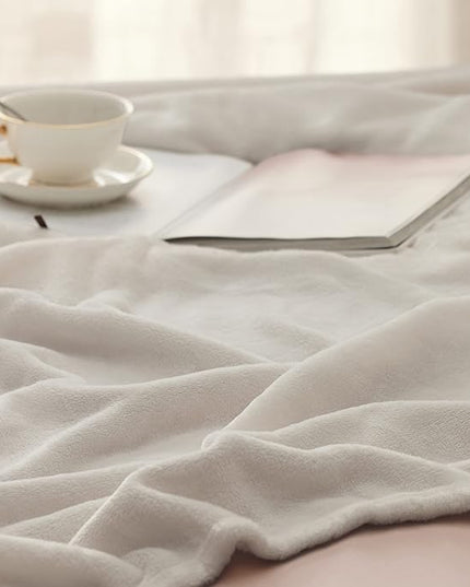 Bedsure Fleece Blanket Queen Blanket Linen - 280GSM Soft Lightweight Plush Cozy Blankets for Bed, Sofa, Couch, Travel, Camping