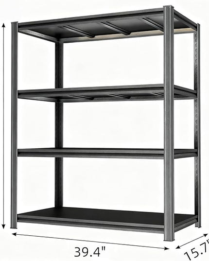 Kitchen Baker’s Rack, 4-Tier Metal Rack with Solid Shelves, Microwave Stand Storage Organizer for Kitchen or Dining Room – 39.4” W x 15.7” D x 54.3” H
