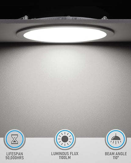TORCHSTAR 12-Pack 6 Inch Ultra-Thin LED Recessed Lighting with J-Box, CRI90, 5000K Daylight, 12W Dimmable 1100lm Brightness LED Downlight, ETL & Energy Star Listed