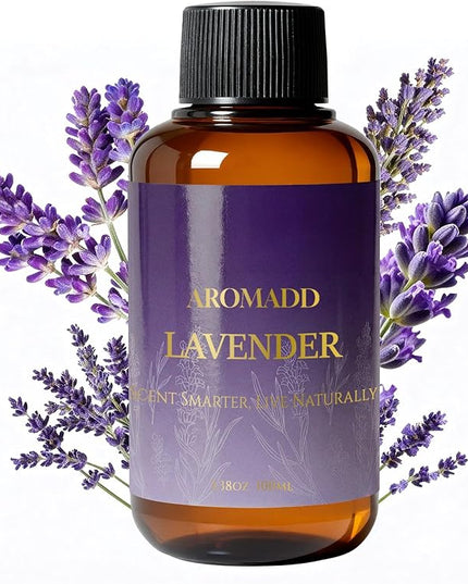 Aromadd Lavender Diffuser Oil Inspired by Luxury Hotel Scent, Essential Oils for Waterless Diffuser, Pure Soothing Lavender Aroma, Long-Lasting & Natural Home Fragrance - 3.38 fl oz (100 mL)
