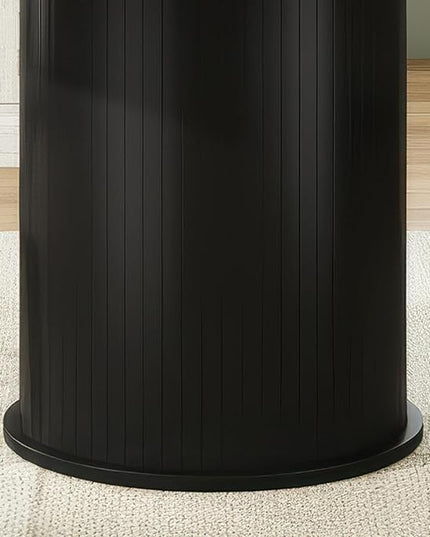 Farini 43" Round Dining Table for 4-6,Modern Kitchen Room Table with Wood Top & Sturdy Metal Base,Black