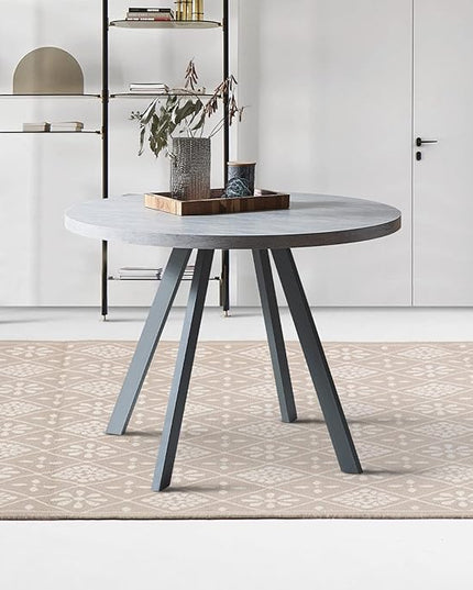Round Dining Table, Mid Century Modern Small Round Dining Table 34.6 Inch, Leisure Coffee Table, Saving Space (Table)