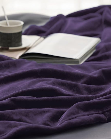 Bedsure GentleSoft Fleece Blankets Queen Size Purple - Bed Blanket Soft Lightweight Plush Fuzzy Cozy Luxury Microfiber, 90x90 inches