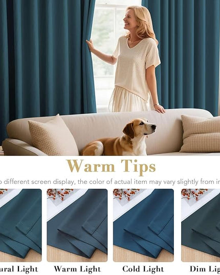 H.VERSAILTEX Premium Blackout Thermal Insulated Room Darkening Curtains for Bedroom/Living Room - Classic Grommet Top (2 Panels, Dark Teal, 52 Inch by 72 Inch)