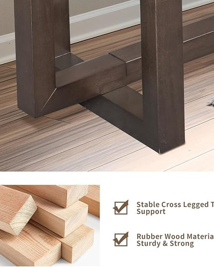 LKTART 59.05-Inch Long Behind Couch Sofa Table for Living Room, Farmhouse Console Table with Storage, Narrow Accent Entryway Tables for Hallway Entrance Foyer (Espresso)
