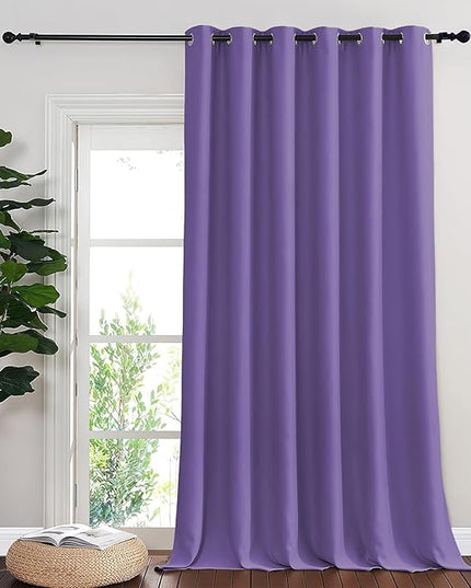 NICETOWN Blackout Room Divider Curtains for Sliding Glass Doors 102 Inches Long 1 Panel, Extra Wide Curtains for Doorway Patio Bedroom Living Room (Lilac Purple, 80Wx102L, 1 Panel)