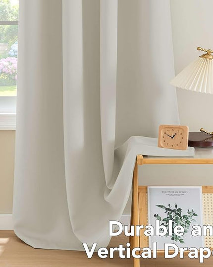 H.VERSAILTEX Room Darkening Curtains for Living Room Light Reducing Thermal Insulated Window Treatment Panels/Drapes Grommet Top 2 Panels (Pale Oak - 52 x 84 Inches)
