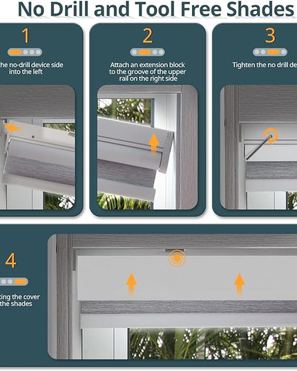 Motorized Automatic Blinds - Cordless Roller Shades with Remote Control, Smart Blinds (White, 33 x 72)