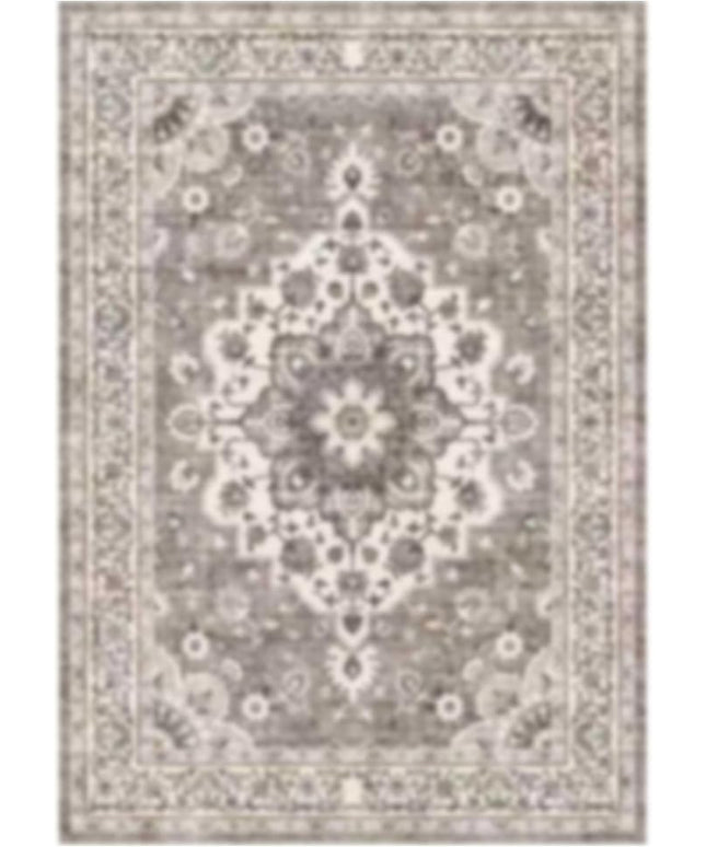 Washable 7x7 Rug Square - Soft Living Room Area Rug for Under Sofa Non-Slip Rugs for Bedroom Dining Room - Stain Resistant Farmhouse Decor for Family with Pets & Kids (Beige, 7x7)