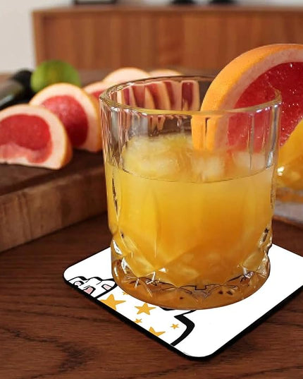 Square Old Fashioned Coasters for Drinks, Funny Drink Coasters Set of 2, Cocktail Coaster for Home Office Table Kitchen Desk Decor Beer Bar, Birthday Gifts for Women Men Mom Cocktail Lover