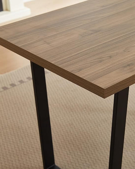 42.9 Modern Dining Kitchen Table for 4, Space-Saving Rectangular Design with Metal Legs, Suitable for Dining Room Kitchen Restaurant (Walnut Table)