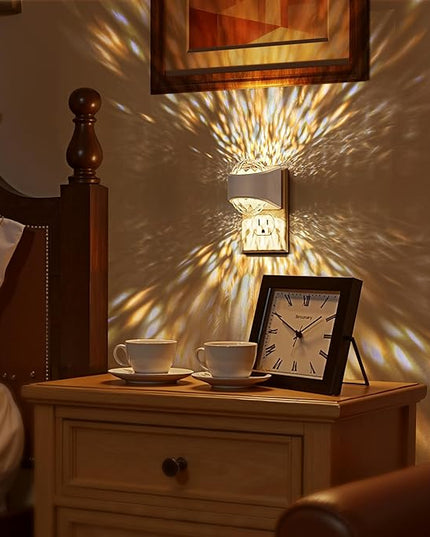 Briignite Night Light, Night Lights Plug into Wall, LED Projector Night Light, Soft White, Dimmable Brightness Dusk to Dawn Nightlight for Kids, Nursery, Bathroom, Home Decor, Gaming Room, 2 Pack