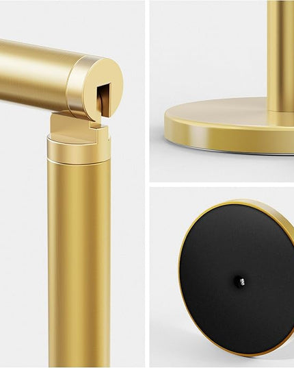 Cesun Toilet Paper Holder Stand Free Standing, Gold Toilet Paper Storage with Heavy Weighted Base, Bathroom Stainless Steel Toilet Paper Roll Holder, Non-Slip, Gold