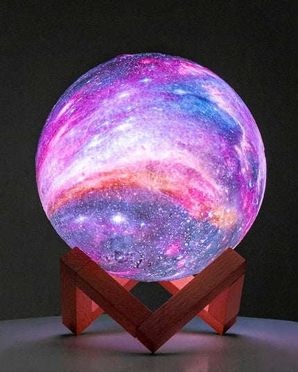 BRIGHTWORLD Moon Lamp Galaxy Lamp 5.9 inch 16 Colors LED 3D Moon Light, Remote & Touch Control Moon Night Light Christmas Gifts for Girls Boys Kids Women Birthday（Wooden Base）