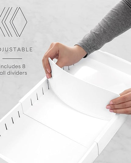 YouCopia StoraLid Food Container Lid Organizer, Expandable with Tall Dividers, White
