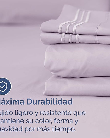 Cal King Size 4 Piece Sheet Set - Comfy Breathable & Cooling Bed Sheets Set - Hotel Luxury Bedding for Women, Men, Kids, Teens, Boys & Girls - Deep Pockets & Wrinkle Free - Oeko-Tex - Light Lavender