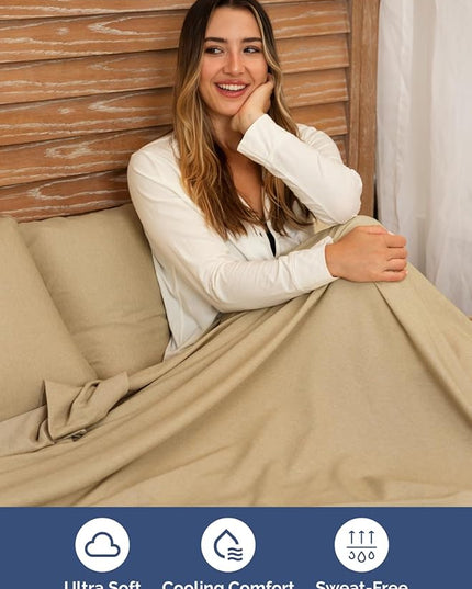 Extra Deep Split King Sheet Set - 7 Piece Breathable & Cooling Sheets - Hotel Luxury Bed Sheets Set - Easy Fit - Soft, Wrinkle Free & Comfy Sheets Set - Heathered Tan Sheet Set w/Extra Deep Pockets
