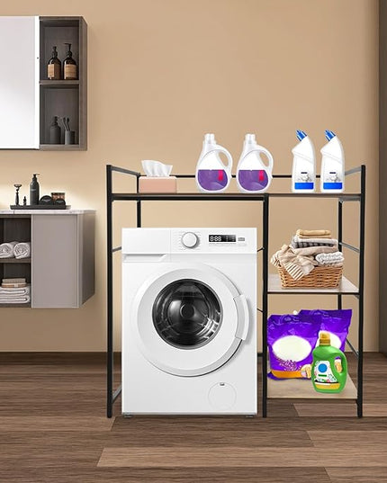 3 Tier Bathroom Washer Dryer Storage Shelf, 43.3×23.6×44.1In Washing Machine Storage Utility Rack, Space Saving Shelving Units Clothes Dryers Shelf for Laundry Room, Balcony