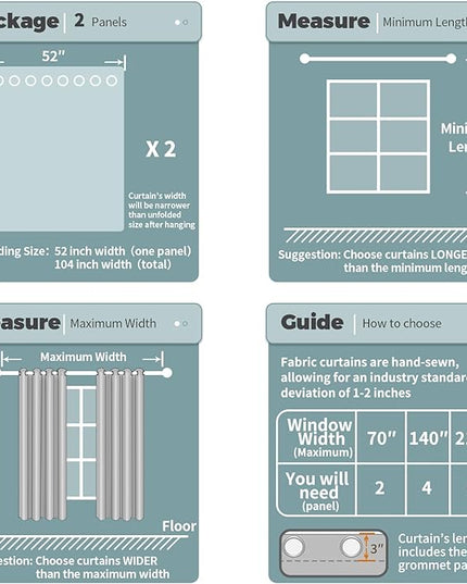 BGment Blackout Curtains for Bedroom - Grommet Thermal Insulated Room Darkening Curtains for Living Room, Set of 2 Panels (52 x 95 Inch, Khaki)