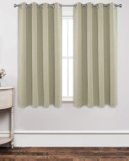 Joydeco Blackout Curtains 63 Inch Length 2 Panels Set, Thermal Insulated Long Drapes 2 Burg, Room Darkening Grommet Curtains for Living Room Bedroom Window