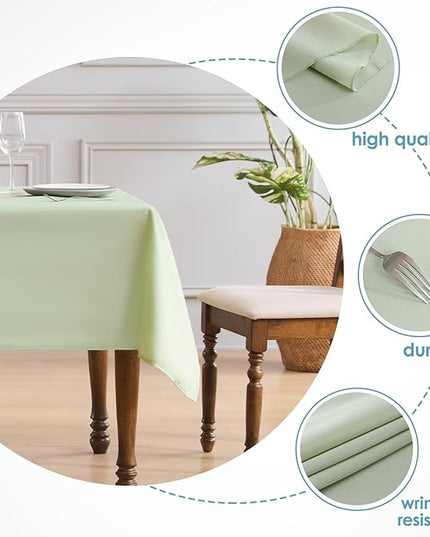 VidaFete 1 Pack Tablecloth 60 * 120inch Rectangle Table Cloth Polyester, Stain Wrinkle Resistant Polyester Dining Table Cover for Kitchen Dinning Party Wedding Tabletop Buffet Decoration(Sagegreen)