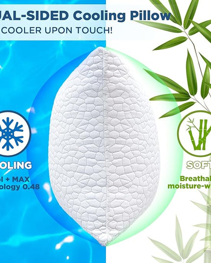 Side Sleeper Pillow for Adults, King Size Cooling Pillow for Neck and Shoulder Pain Relief, Adjustable Firm Soft Shredded Memory Foam Pillows for Side Back Stomach Sleepers, Bed Pillows for Sleeping