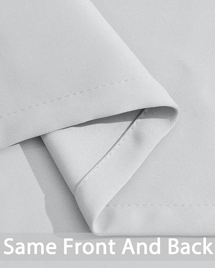 Yakamok 63 Inch Length Room Darking Curtains for Bedroom, Light Blocking Drapes Room Darkening Thermal Insulated Solid Grommet Panels for Living Room(38Wx63L, Greyish White, 2 Panels)