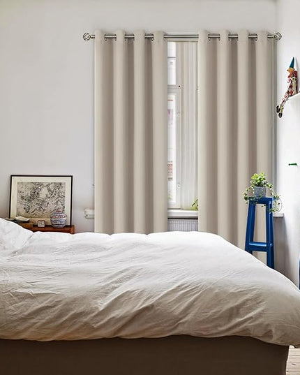 BGment Room Darkening Curtains 84 Inches Long - Grommet Thermal Insulated Drapes Window Treatment Curtains for Bedroom, 2 Panels, 52 x 84 Inch, Camel