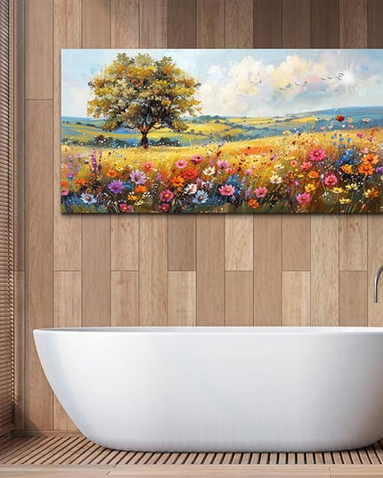 hyidecorart Large Wall Art For Bedroom Canvas Wall Decor For Living Room Office Decorations Flower Scenery Watercolour Wall Paintings Field Pictures Artwork Aesthetic Room Home Decor Hang Easy