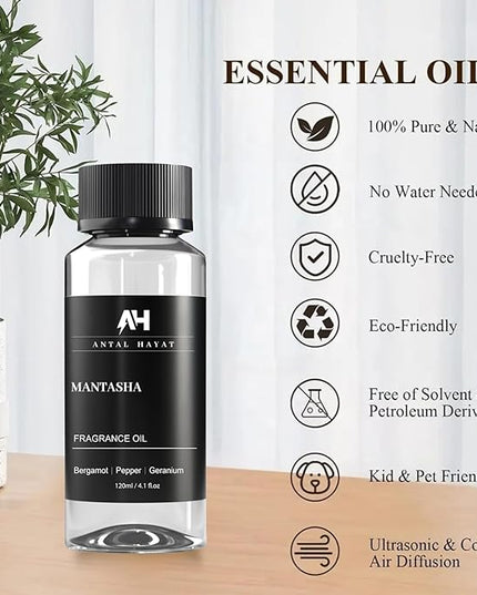 Hotel Scents Mantasha Diffuser Oil 120ml – Inspired by Sauvage Eau de Parfum – Bergamot, Black Pepper & Geranium – Premium Home Scent Refill – Luxury Essential Oil for Ultrasonic & Waterless Diffusers