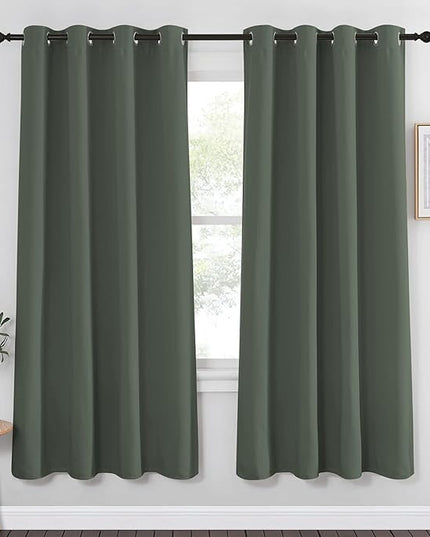 NICETOWN Blackout Curtain for Bedroom 72 inches Long - Grommet Thermal Curtain Room Darkening Window Treatment Sound & Light Blocking for Living Room (1 Panel, Dark Mallard, W52 x L72)
