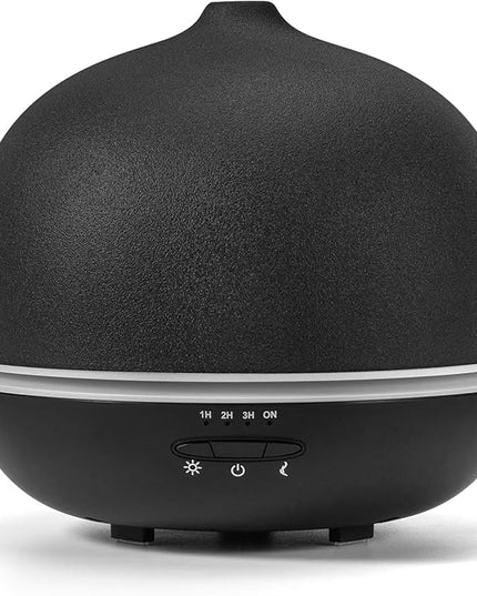Wanlola 500ml Essential Oil Diffuser,Black Large Ceramic Diffusers,Ultrasonic Cool Mist Humidifier with 4 Timer & 10 Colors Light for Home,Gift