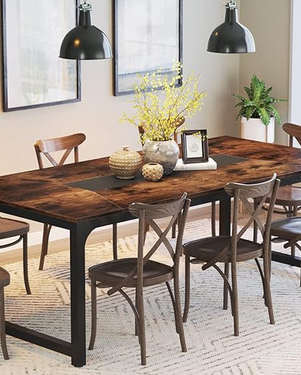 Tribesigns Modern Computer Desk, 78.7 x 39.4 inch X Large Executive Office Desk Computer Table Study Writing Desk Workstation for Home Office,Rustic/Black