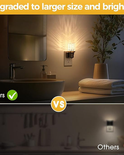 L LOHAS LED Night Light, Dimmable Night Lights Plug into Wall, Automatic Night Lights Plug in with Auto Light Sensor, 0-100LM Adjustable Brightness LED Night Light, for Bedroom Hallway Home Decor