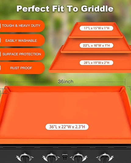 NancyL 22" Silicone Griddle Mat for Blackstone, Upgraded 22 Inch All-Encompassing Reusable Grill Mat Top Cover, Protect Griddle from Rodents, Insects, Debris and Rust