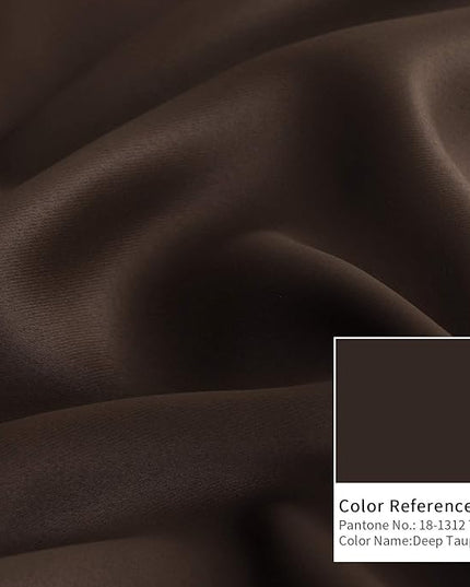 BGment Blackout Curtains 40 inch Length for Small Windows - 34 x 40 inch Camper Curtains Rod Pocket Back Tab Thermal Insulated Room Darkening Short Kitchen Windows Curtain for Cafe, 2 Panels, Brown