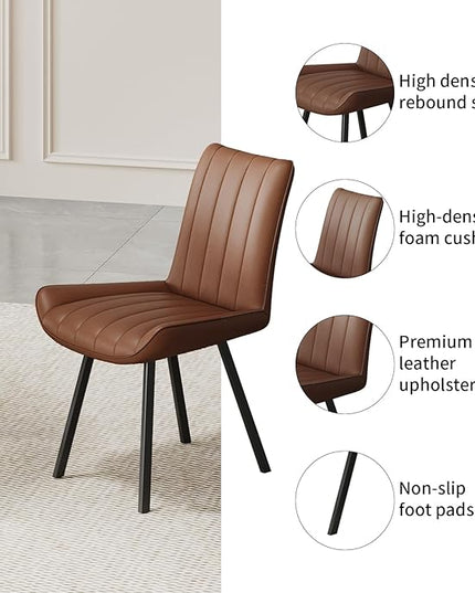 Walnut Round Dining Table Set for 4, Mid-Century Modern Kitchen Table and Chairs, Small Space Dining Room Furniture for Apartment, Breakfast Nook or Studio (Boxwood-Storage Table+4 Brown Chairs)
