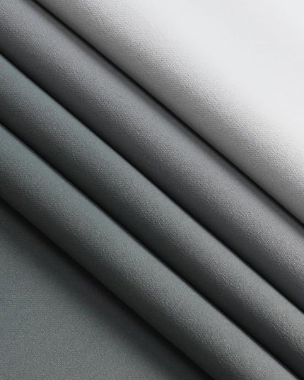 Estelar Textiler Steel Grey and Greyish White Ombre Blackout Curtains, Full Room Darkening Drapes for Living Room, Grommet Thermal Insulated Curtain Panels for Bedroom, 52Wx96L, 2 Panels