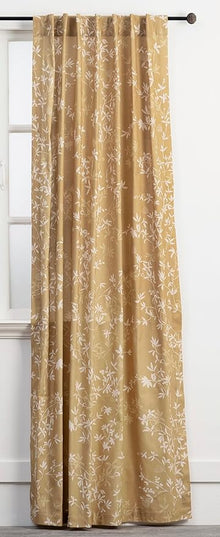 Maison d' Hermine Curtains for Living Room 100% Cotton 124 inch Length One Panel Light Filtering Curtains for Bedroom Windows with Rod and Loop Pockets Drapes (Louxor Dark Beige, 50" W x 124" L)