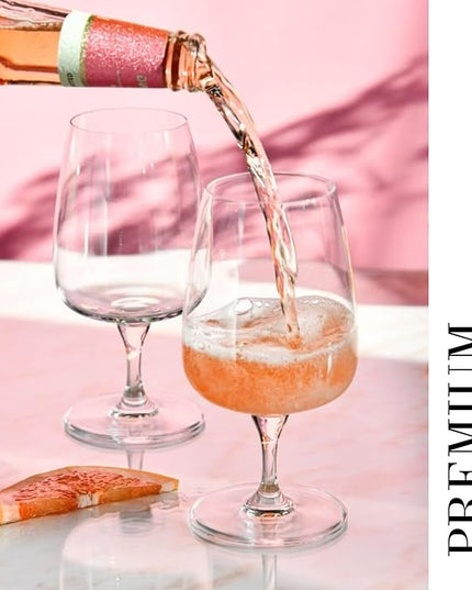 Krosno - Stemmed Tulip Water Glasses, Set of 4, 11.2 oz, Ideal Goblets for Dessert, Cocktails, Juice, Drinking Glasses, Lead-Free and Safe, Dishwasher Safe, Made in Europe