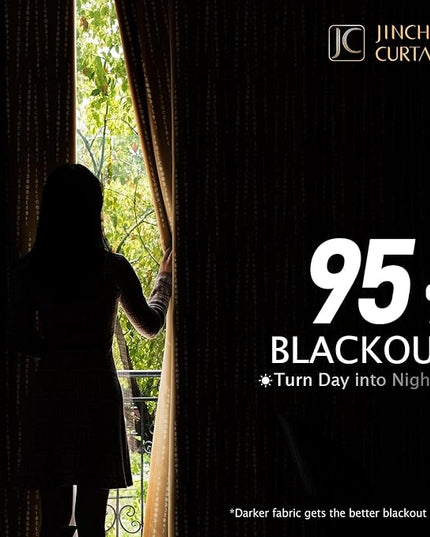 jinchan 95% Blackout Boho Curtains 63 Inch Length Moon Phases Printed Drapes Rod Pocket Thermal Insulated Curtains for Bedroom Nursery Mustard Yellow Window Drapes Curtain Set 2 Panels