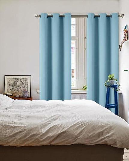 BGment Room Darkening Curtains 84 Inches Long - Grommet Thermal Insulated Drapes Window Treatment Curtains for Bedroom, 2 Panels, 42 x 84 Inch, Greyish Blue