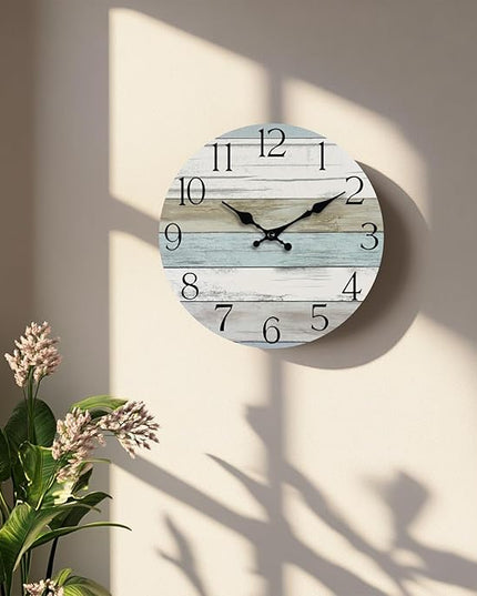 HYLANDA Wall Clock, 16 Inch Silent Non Ticking Wall Clocks Battery Operated, Rustic Clocks Decorative for Living Room, Kitchen, Bathroom, Bedroom